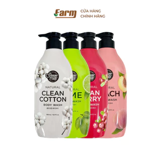 Sữa Tắm Natural Body Wash 500ML Aekyung Showermate Giúp Làm Sạch, Phục Hồi, Cấp Ẩm, Dưỡng Sáng Da