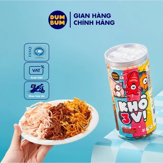 Khô mix 3 vị khô mực, khô gà, khô heo DumBum hộp 280g, đồ ăn vặt Hà Nội