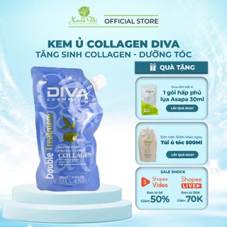 Kem ủ tóc collagen phục hồi sâu tóc hư tổn, giữ màu dưỡng mượt tóc DIVASEA Collagen Protect Color 500ml: