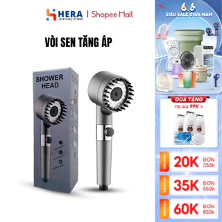 Vòi Sen Tăng Áp GODWELL Kèm Dây, Đầu Vòi Hoa Sen Mát Xa 4 Trong 1, 3 Chế Độ Áp Suất Cao Tiết Kiệm Nước, Lõi Cotton Lọc