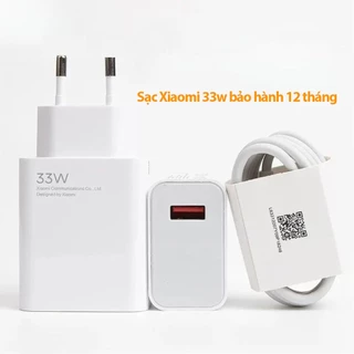 Bộ sạc Xiaomi 33w sạc siêu nhanh Mi Turbo chuẩn chính hãng gồm củ sạc Xiaomi 33w và dây sạc Xiaomi type C