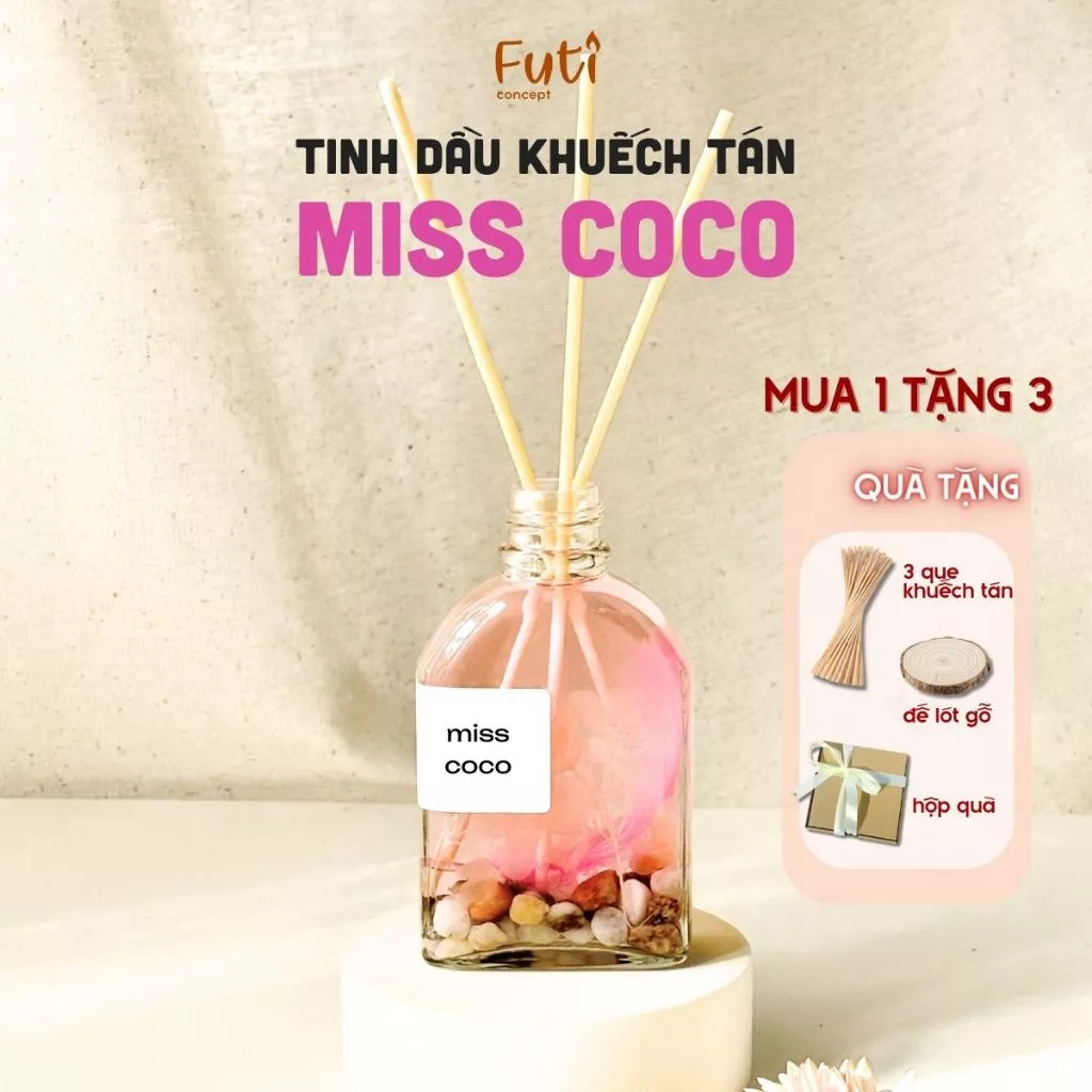 Lọ Tinh Dầu Khuếch Tán Thơm Phòng Tỏa Hương, Tặng Kèm Que Khuếch Tán