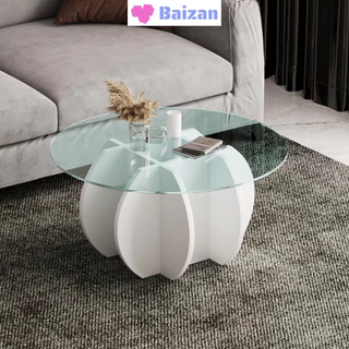 Bàn trà sofa phòng khách mặt kính tròn ,Bàn xofa decor độc lạ  thương hiệu BAIZAN - BZ801