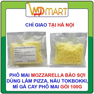 Phô mai Mozzarella bào sợi gói 100g dùng lmaf Pizza, Hotdog, nướng các loại,...