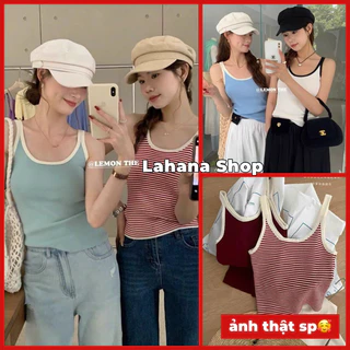 Lahana@ Áo Đan Len Hàn 2 Dây Nhiều Màu Mix Đồ Xinh (sẵn)