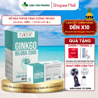 Bổ não Ginkgo Biloba TOPVIE 2000 hỗ trợ tuần hoàn máu não, tăng cường trí nhớ, giảm tiền đình và ngủ ngon giấc