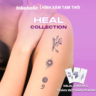 [ Heal COLLECTION ] Hình xăm dán tạm thời Inkaholic 15 ngày, xăm trong 1 phút, chống nước 100%