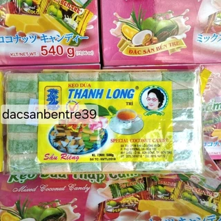 Kẹo dừa lá dứa sầu riêng Thanh Long ( bịch 500g, gói tay )