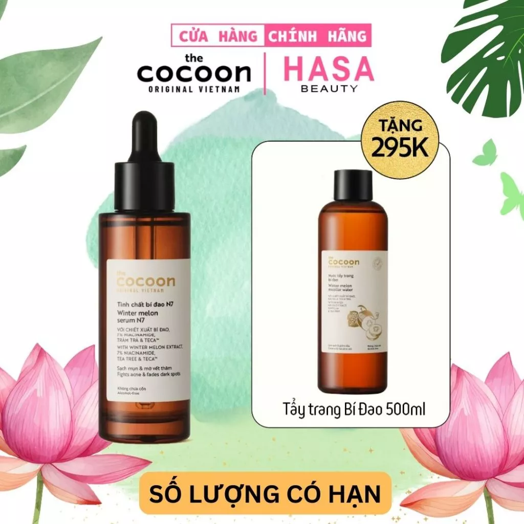 [MUA 1 TẶNG 1]Tinh chất bí đao (serum) 7% Niacinamide sạch mụn chuyên sâu & mờ vết thâm Cocoon 70ml