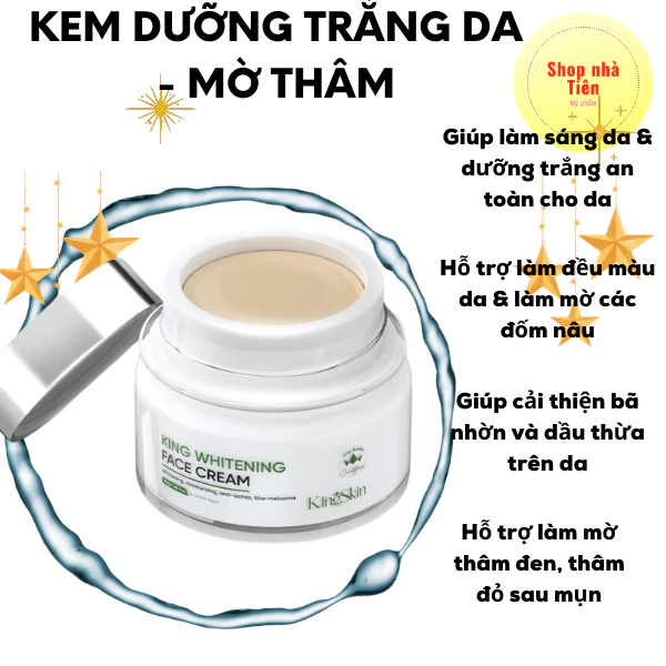 Kem dưỡng trắng da & mờ thâm Kingskin KING WHITENING FACE CREAM 30gr