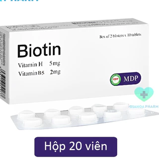 [CHÍNH HÃNG] Viên uống Biotin (Vitamin H, B5) MDP giúp da đẹp mịn màng, bảo vệ tóc, giảm rụng, tóc, móng chắc khoẻ