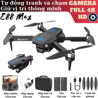 PIycam Mini, Flycam Giá Rẻ, Máy Bay Không Người Lái E88 MAX Camera Kép 4K Full HD,Chế Độ Cảm Biến Tránh Va Chạm Tự Động
