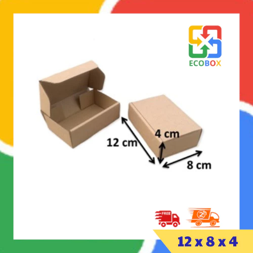 ECOBOX - 12x8x4 COMBO 20 Hộp Carton Nắp Gài