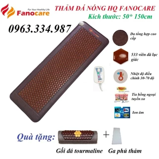 Thảm Nệm đá nhiệt nóng HQ Fanocare KT 50x150cm đá lục giác nâu (Tặng quà)