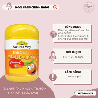 Nature’s Way Kẹo dẻo bổ sung vitamin C và kẽm cho bé