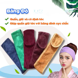 MIỄN SHIP, Băng đô quấn đầu spa, trang điểm/ rửa mặt có thể điều chỉnh và giặt được loại 1 có dính nhám chắc chắn bản to