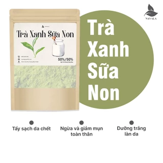 Bột trà xanh sữa non NAVALA - Mặt nạ bột giúp bóc bã nhờn, mờ thâm, dưỡng trắng