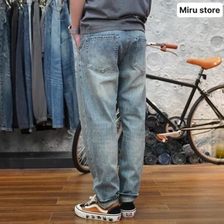 Quần jean nam baggy ống suông rộng dáng đứng vải jeans cao cấp hàng big size