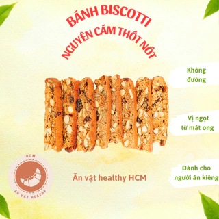 Bánh biscotti cao cấp nguyên cám thốt nốt dành cho người ăn kiêng ăn healthy túi 200gr