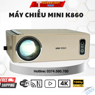 Máy Chiếu Mini K860 KAW Chính Hãng - Lấy Nét Tự Động, hỗ trợ 4K, độ phân giải Full HD