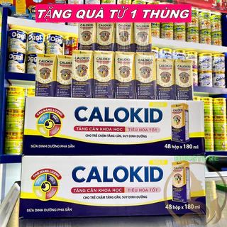 (Tặng Quà, Có Thẻ Cào QR)  Thùng 48 Hộp 180ml Sữa Bột Pha Sẵn Calokid 180ml (BIBISTORE)