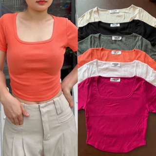 Áo thun nữ croptop thun tăm dư xịn