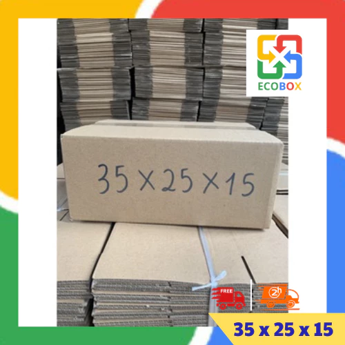 ECOBOX - 35x25x15 COMBO 50 hộp carton, hộp giấy đóng gói hàng