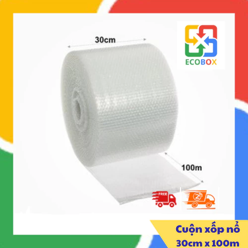 Cuộn xốp khí, xốp nổ, xốp hơi, túi bóng khí chống sốc bọc hàng 30cm x 100m