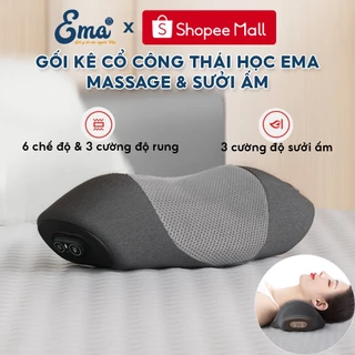 Gối massage cổ vai gáy EMA - Tích hợp massage & sưởi ấm - Mát xa thư giãn giảm đau mỏi cổ vai gáy