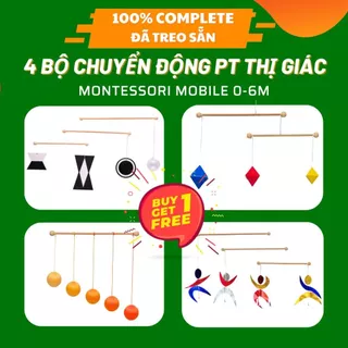 Montessori Mobile - 4 Bộ chuyển động phát triển thị giác HOÀN THIỆN (100% Complete) - Munari, Octahedron, Gobby, Dancers