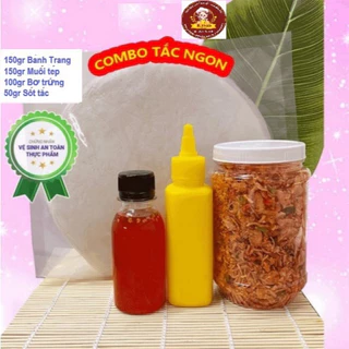 Combo Bánh tráng phơi sương muối tép hành phi bơ sốt tắc.