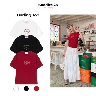 Áo thun babytee form ôm thêu trái tim Darling Top - Buddies 25