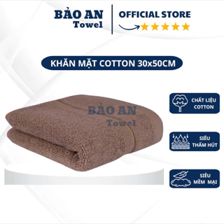 M26 Khăn mặt Bảo An 30x50cm với sợi bông cotton dày thấm hút tốt, không ra màu, không xù lông