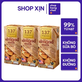 [LỐC 3 HỘP 180ML] Sữa Hạt Hạnh Nhân Nguyên Chất Có Vị Ngọt Mật Hoa Dừa 137 DEGREES Healthy Thái Lan