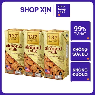 [LỐC 3 HỘP 180ML] Sữa Hạt Hạnh Nhân Không Ngọt 137 DEGREES Thái Lan Chính Hãng, Healthy, Bổ Dưỡng