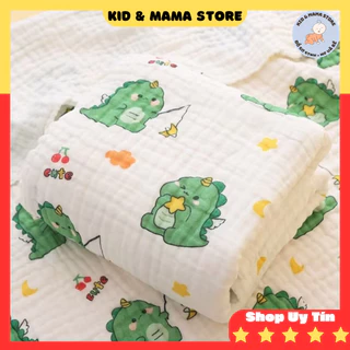 Khăn tắm cho bé sơ sinh vải xô 6 lớp Jubon size 110x105cm, khăn quấn và khăn choàng cho bé Kid Mama