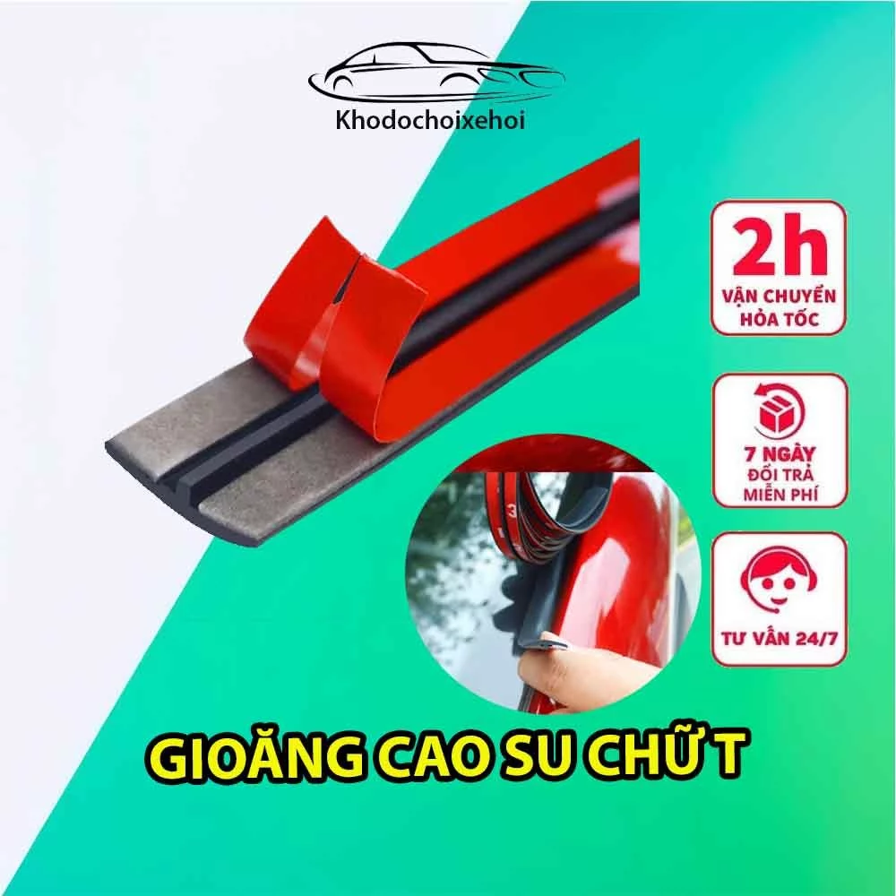 Gioăng Cao Su Chữ T - Dán Viền Chân Kính Nóc Xe Hơi Ô Tô , Nẹp Viền Kính Lái Bên Ngoài Chống Bụi Bẩn