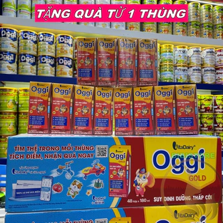 (Tặng Quà, Có thẻ cào QR) Thùng 48 Hộp 180ml Sữa Bột Pha Sẵn Oggi Gold (BIBISTORE)