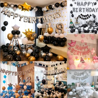 [TẶNG SỐ TUỔI] Set Bong Bóng Trang Trí Sinh Nhật, Happy Birthday Siêu Đẹp Dễ Làm Đầy Đủ Đồ Cho Người Lớn, Em Bé NL01