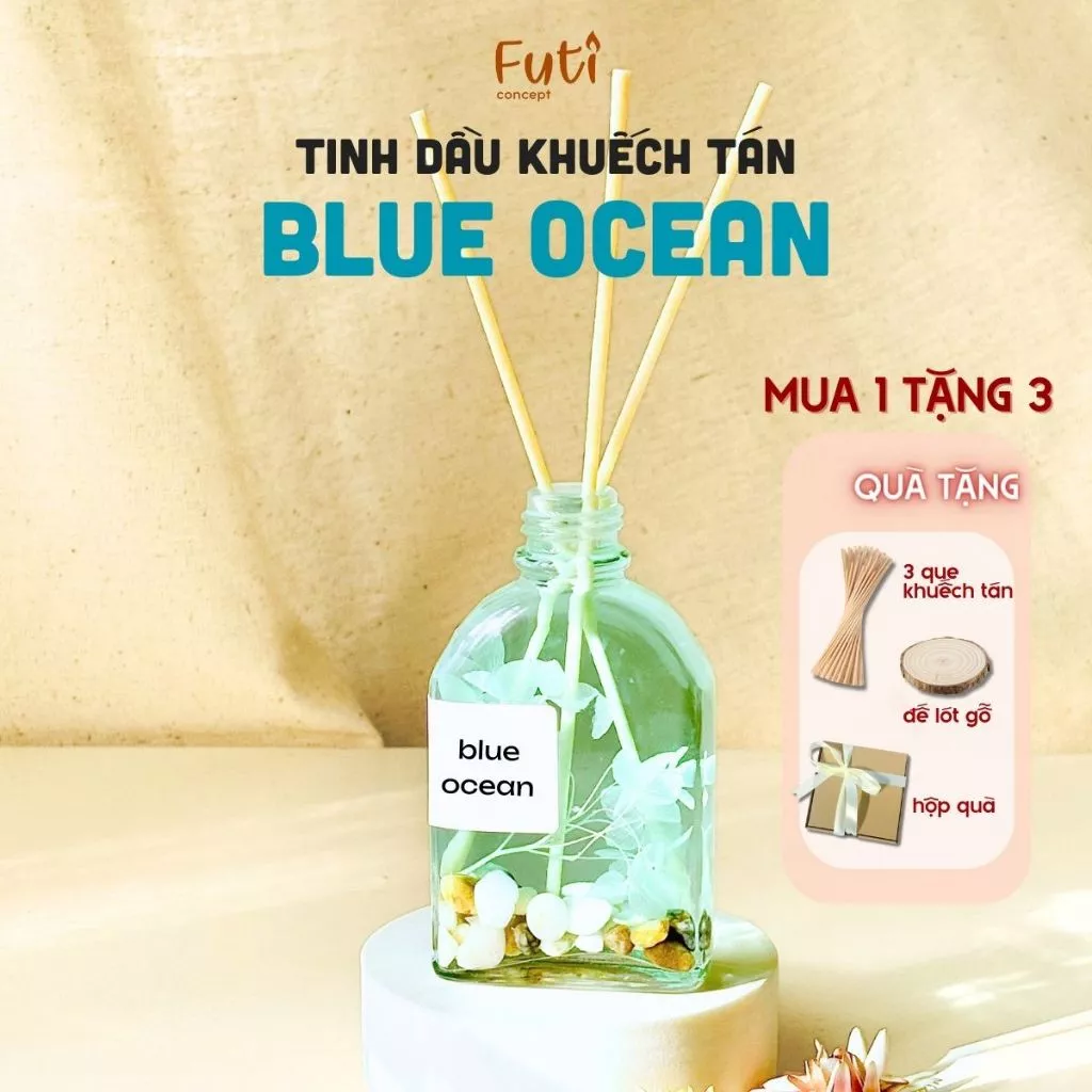 Lọ Tinh Dầu Khuếch Tán Hương BLUE OCEAN, Tinh Dầu Thơm Phòng Cao Cấp