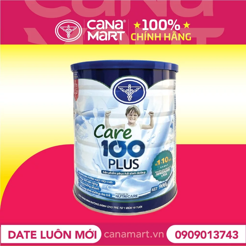 Sữa bột Nutricare Care 100 Plus dinh dưỡng cho trẻ biếng ăn (900g)