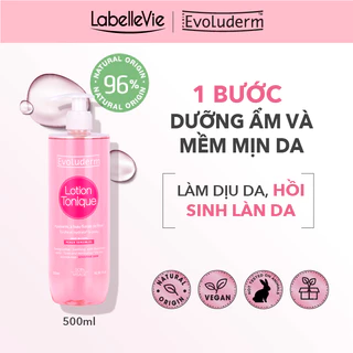 Nước hoa hồng Evoluderm giúp se khít lỗ chân lông dưỡng ẩm làm sạch cân bằng da dành cho da khô và nhạy cảm 500ml