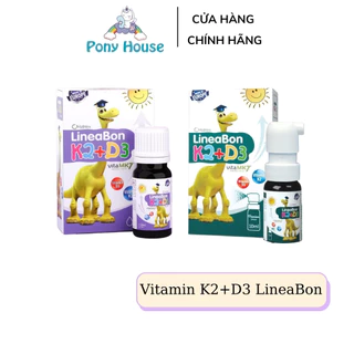 Vitamin D3 K2 Lineabon Drops Chứa MK7 cho bé tăng hấp thu Canxi, chắc khỏe xương, răng Dùng cho bé từ sơ sinh Chính Hãng