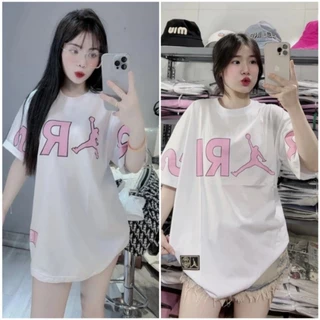 Áo phông form rộng tay lỡ chất cotton su - chữ PARI