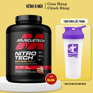 Sữa Tăng Cơ Nitro Tech 100% Whey Gold Size 5.03lbs (2.28kg) - Hãng Muscletech - Kèm Quà Tặng