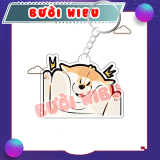 Móc khóa Keychain Acrylic chó shiba cute phô mai que Phụ Kiện Cho Túi Xách