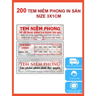 200 CÁI TEM VỠ Niêm phong in sẵn (size 3x1cm)