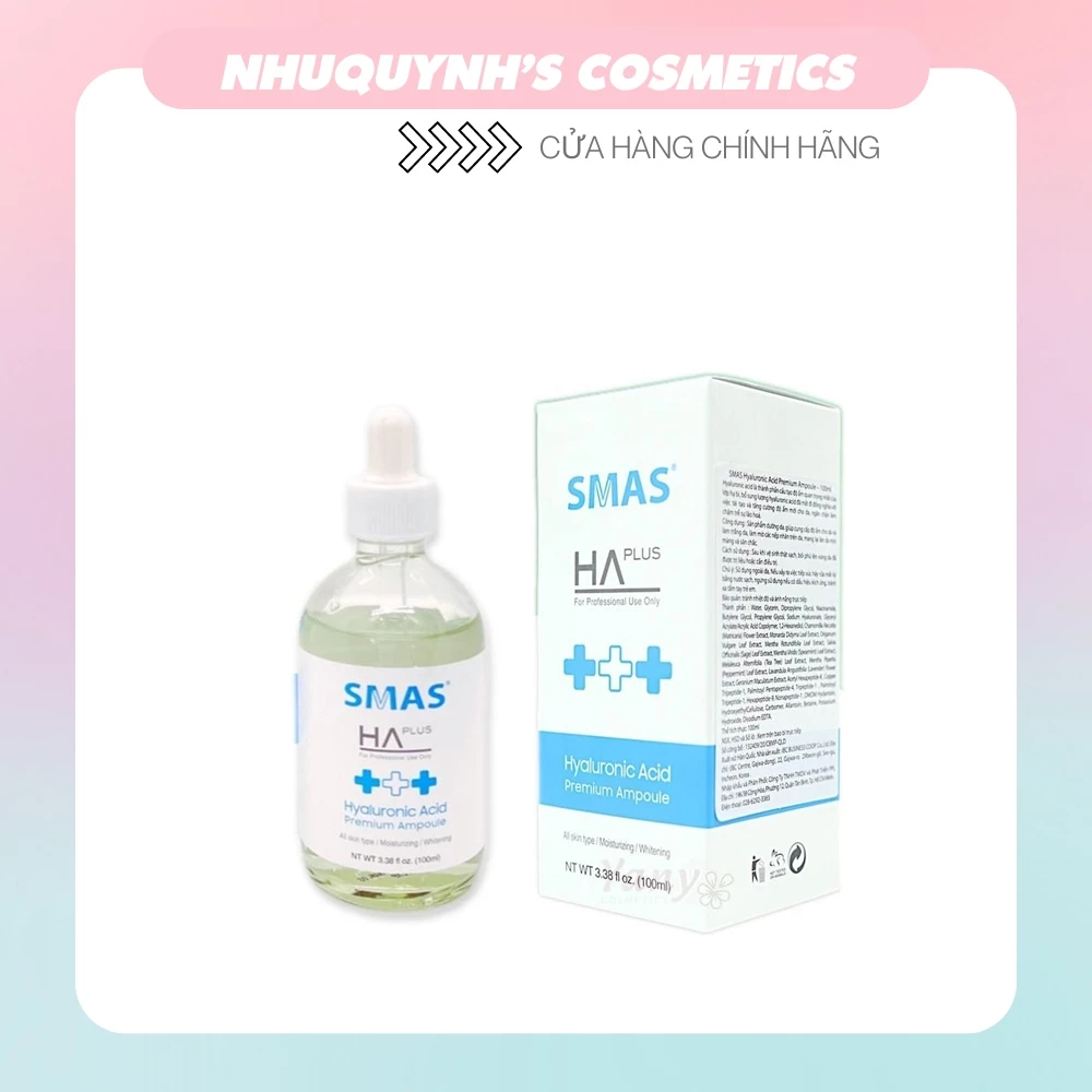 Tinh chất SMAS HA PLUS Hyaluronic Acid 100ml giúp cấp ẩm sáng da