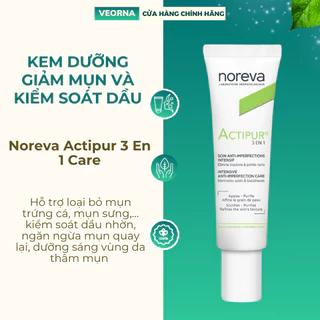 Kem Dưỡng Giảm Mụn Và Kiểm Soát Dầu Noreva Actipur 3 En 1 Care