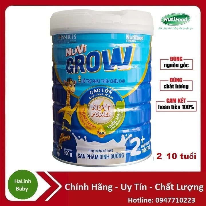 Sữa Bột Nuvi Grow 1+ 2+ thay thế Nuvita Grow Diamond 2+ 900g (Date 2025)